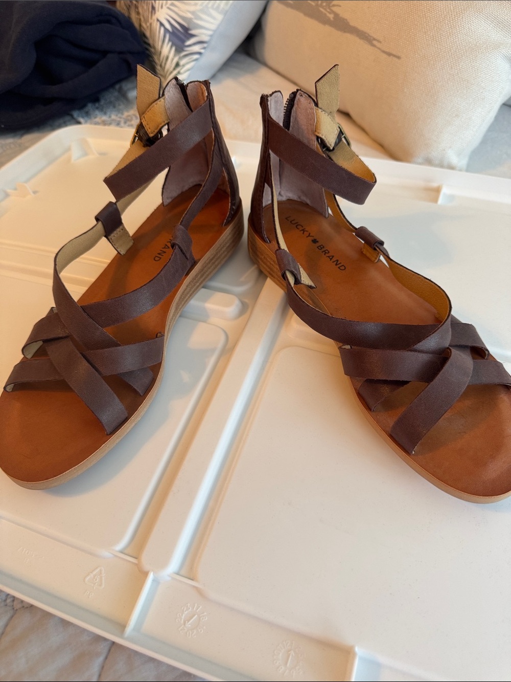 Lucky Brand Dark Brown Strappy Gladiator Sandals